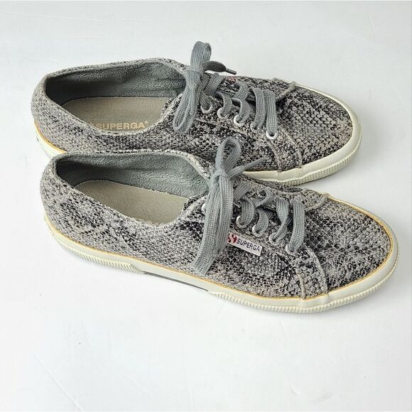 Superga Snakeskin Leather Fashion Sneakers Size 9.5 - Picture 5 of 8